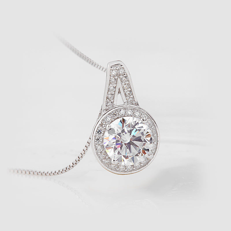 Sterling Silver CZ Diamond Pendant Bridal Jewellery Set