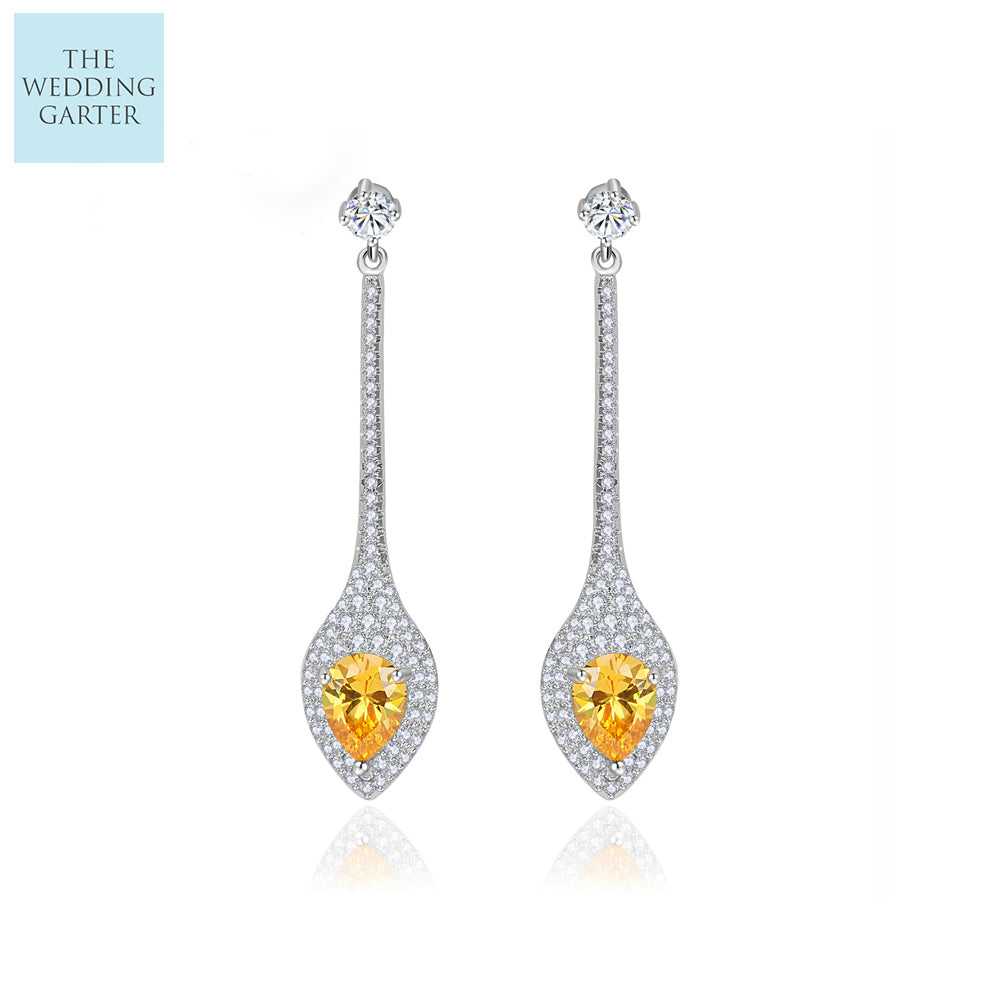 yellow diamond wedding earrings