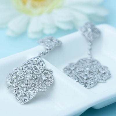Amazing Vintage CZ Chandelier Bridal Earrings Australia