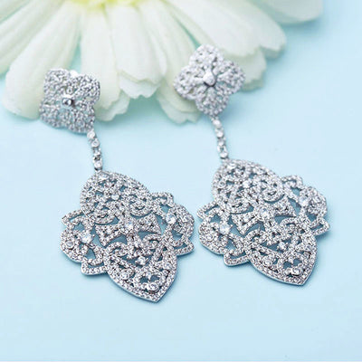 Amazing Vintage CZ Chandelier Bridal Earrings Australia