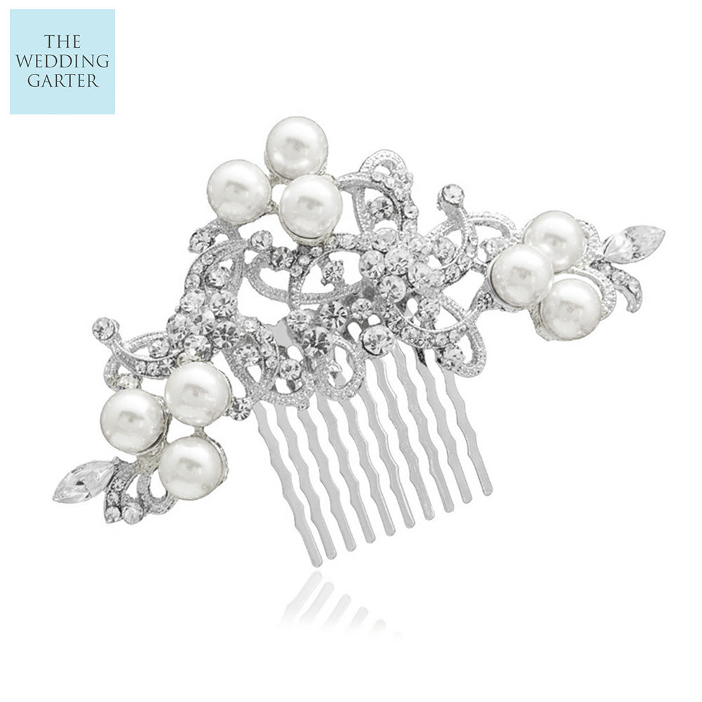 pearl bridal hair comb