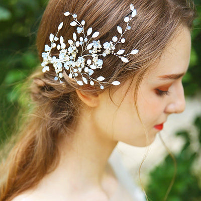 Vintage Rustic Style Silver & Blue Hair Clip