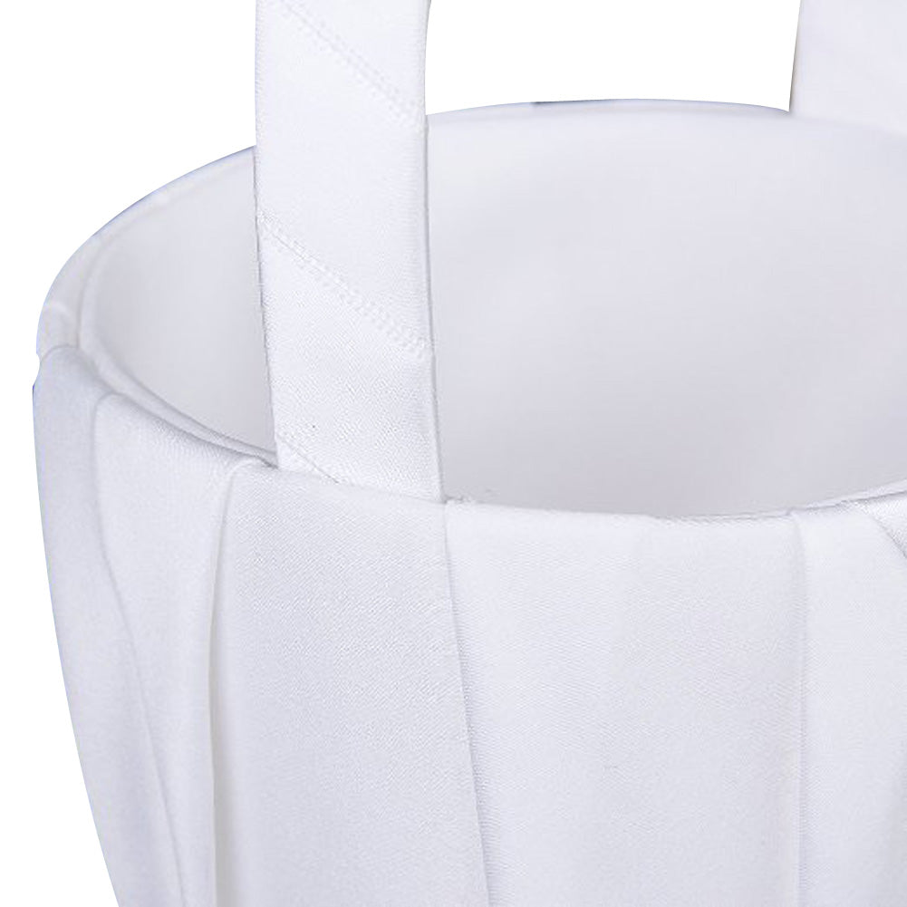 Diamond White Satin Wedding Basket For Flower Girls