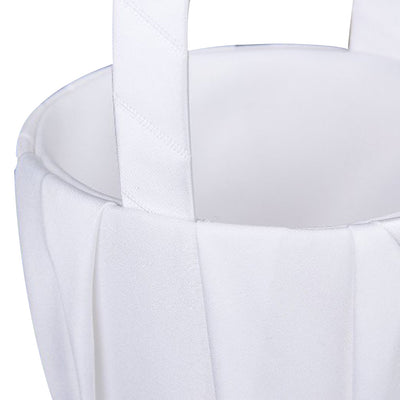 Diamond White Satin Wedding Basket For Flower Girls