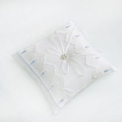 Ivory Lace & Satin Pearl Ring Bearer Pillow