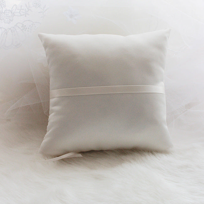 Arabella Satin Floral Ring Pillow Ring Bearer Pillow