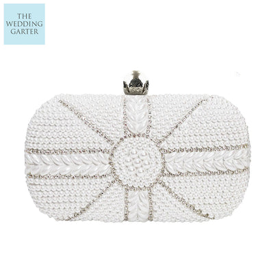 pearl wedding clutch