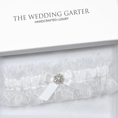 white lace wedding garter