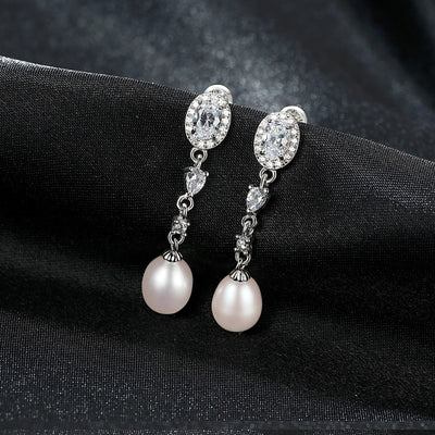 real pearl bridal earrings