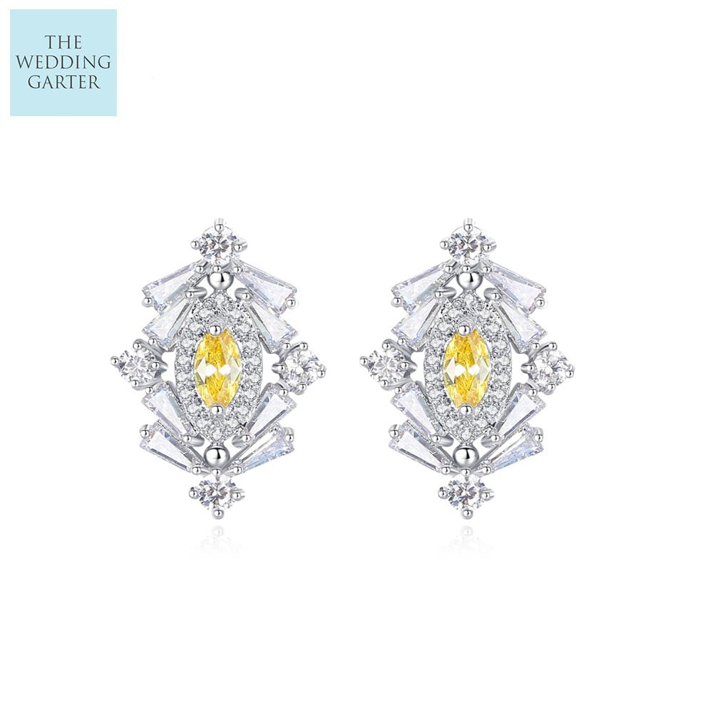 yellow crystal earrings