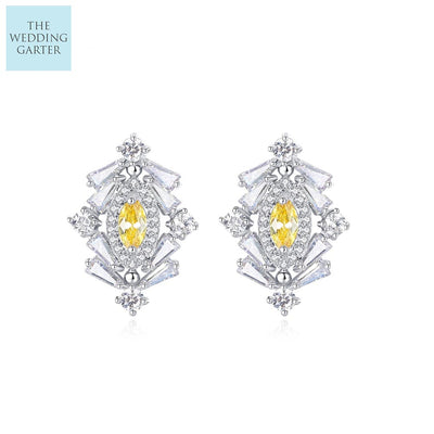 yellow crystal earrings